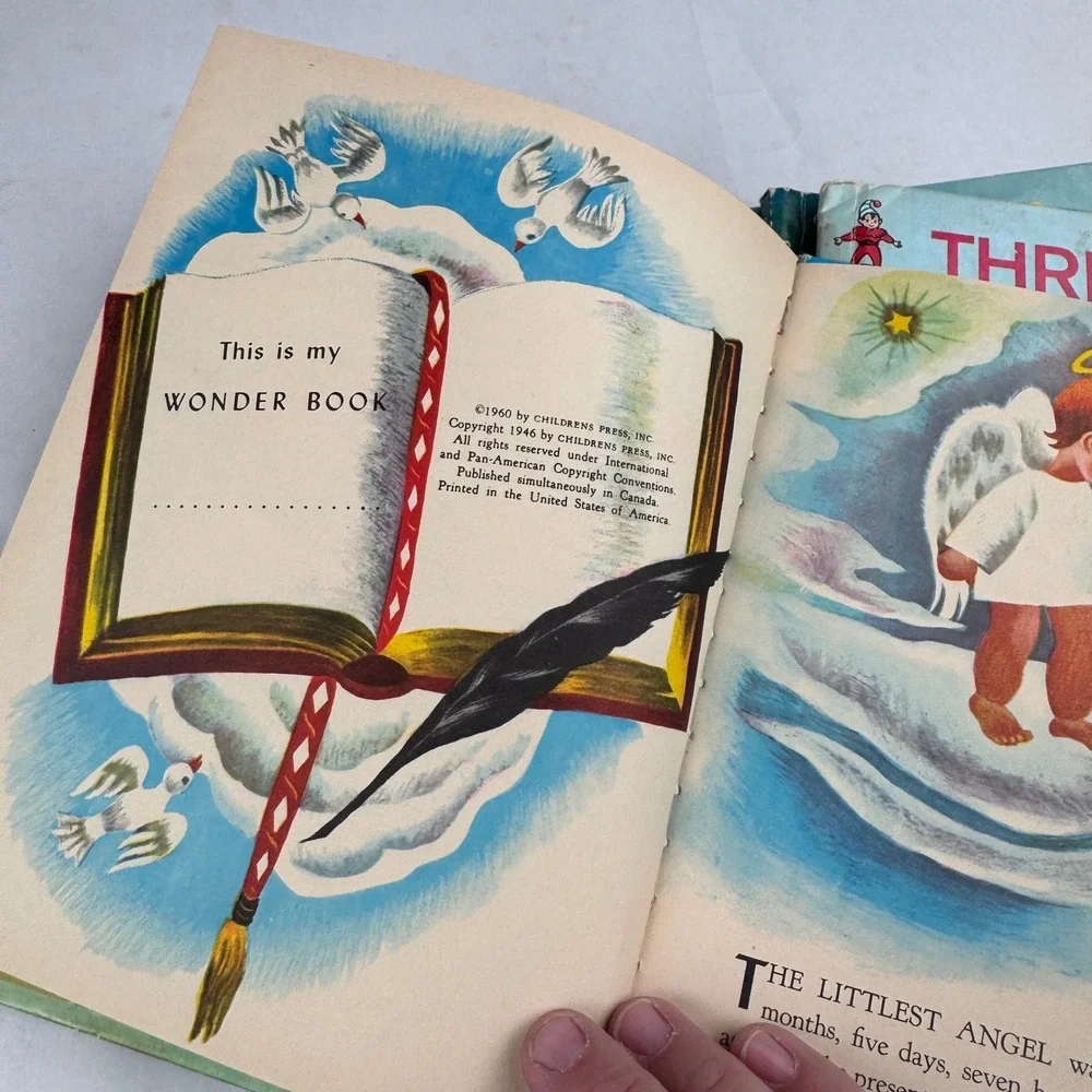 Vintage Children Hardback Books Lot of 5 Wonder Books Barbie Three Little Kitten